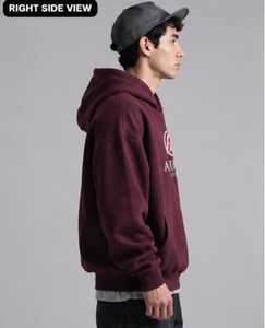 Sweat-shirt à capuche pour homme AURA ATTIRE, couleur bordeaux, coupe classique, en coton French Terry, décontracté, pour l'automne, avec logo imprimé sur le devant - Product Image 4