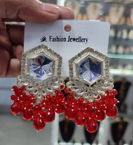 Boucles d'oreilles pendantes en gros, nouveau design, imitation perle, gouttes géométriques perlées, alliage de zinc, haute qualité, mode ethnique - Product Image 6