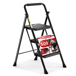 HBTower 2-<b>Step</b> Steel Ladder 500lbs Capacity <b>Folding</b> <b>Step</b> <b>Stool</b> Wholesale - Product Image 1