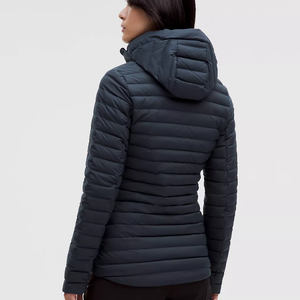 Women Oversized Lightweight Breathable Printed Canvas Polyester Filled Long Sleeve Zip <b>Packable</b> Puffer <b>Jacket</b> - Product Image 3