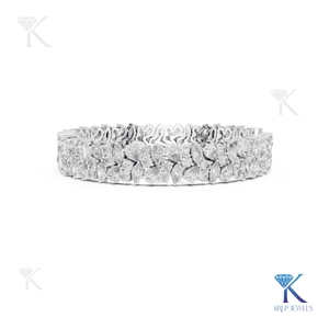 Luxury Bridal Diamond Statement Bracelet Multi Row Pear Marquise Cluster <b>Bangle</b> 14K 18K <b>Solid</b> <b>Gold</b> Women Fine Jewelry Wholesale - Product Image 5