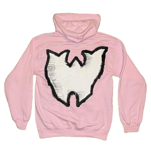 Sweat-shirt à capuche rose personnalisé avec logo, streetwear pour homme, sweat-shirt à capuche vintage avec imprimé graphique, sweat-shirt en molleton de coton lourd - Product Image 3