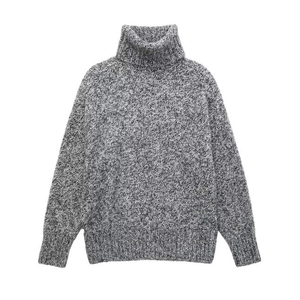 <b>Men's</b> Thick Knitted <b>Turtleneck</b> <b>Sweater</b> Solid Color Full Sleeve Winter Pullover Acrylic Material - Product Image 2