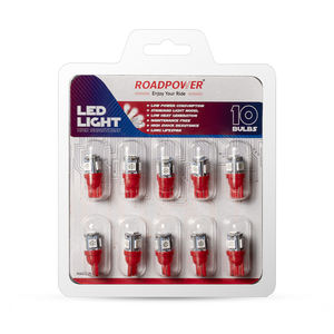 Ampoules LED Roadpower Red T10, lot de 10, CANbus, sans erreur, Plug and Play, économise la durée de vie de la batterie tout en offrant une puissance élevée - Product Image 1