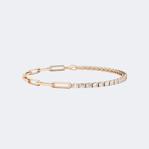 Luxury Emerald Cut Lab Grown Diamond Bracelet 14K <b>Gold</b> Women 2.60CTW Certified EF Color VS VVS Purity Wedding <b>Bangle</b> Jewelry - Product Image 3
