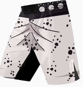 Pantalones Cortos Negros de MMA para Hombre con Estampado Tribal Celta Gris, de Secado Rápido, para Artes Marciales Mixtas, Ajuste Regular, Impresión por Sublimación - Product Image 4