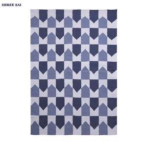 Tapis brodés modernes en laine et coton 100 %, style Kilim, du fabricant indien, lavables pour bureau et cuisine – Offre Spéciale - Product Image 1