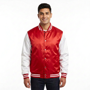 Intención de compra de mayoristas y distribuidores. Alibaba incluye en su lista de búsquedas relacionadas la venta al por mayor de chaquetas universitarias de satén. - Product Image 2