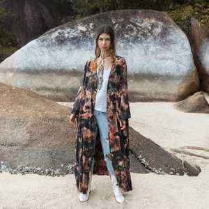 2025 nouveau Sexy Kimono Robe longue Kimono Robe été unisexe Kimono grandes femmes vacances vacances Look cravate teinture Kimono - Product Image 1