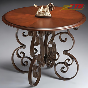 Ensemble de meubles classiques en fer forgé, table et chaises, pour jardin, patio, cour, repas et applications décoratives - Product Image 1
