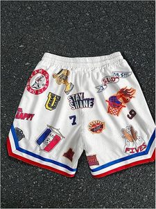 Pantalones Cortos Blancos con Estampado de Campeones de Baloncesto, Ropa Deportiva Ligera y Transpirable, Informal, para Verano, Gimnasio, Entrenamiento, Ajuste Cómodo - Product Image 6