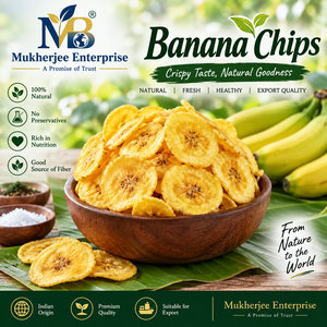 Chips de banane naturelles Mukherjee Enterprise, collation de fruits secs croustillants, sans conservateurs, riches en potassium et en fibres, fabriquées en Inde - Product Image 2
