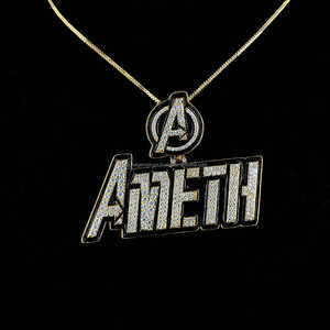 เพชรสีขาว925เงินสเตอร์ลิง14K ชุบทองเคลือบสีดำสำหรับทุกเพศสไตล์ฮิปฮอปจี้แบบสั่งทำ - Product Image 5