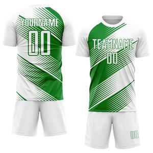 Conjuntos de Uniformes de Fútbol Sublimados Personalizados, Camisetas de Fútbol Transpirables Verdes y Blancas para Equipos Juveniles, Hombres y Profesionales - Product Image 5