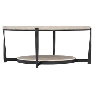 Hotel Lobby Luxury Metal Coffee Table with Imported Marble Surface Furniture ZAHID EXPORTS ZE-3270M Designer SAFE PLATED - Product Image 2