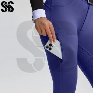 <b>Top</b> Trendy <b>Ladies</b> Equestrian Breeches Anti-Slip Grip Comfortable Durable Polyester/Spandex Riding Pants for Training Use Custom - Product Image 2