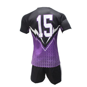 Camiseta de Rugby Gruesa Sublimada Personalizada con Pantalones Cortos, Último Diseño, Transpirable, Nuevo Conjunto de Uniforme a Precios de Mayoreo - Product Image 3