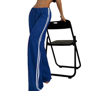 Nouveau pantalon femme polyvalent été Streetwear basique droit ample décontracté mince pantalon dame solide Simple mode rayé pantalon - Product Image 5