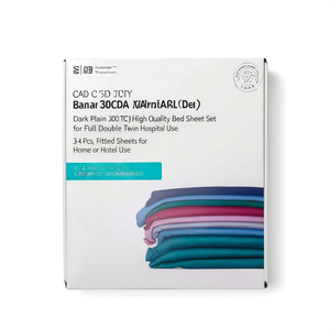 Juego de Sábanas de Alta Calidad de 300 Hilos, Color Oscuro, para Cama Matrimonial, Individual o Hospitalaria, 3-4 Piezas, Sábanas Ajustables para Uso Doméstico o Hotelero - Product Image 1