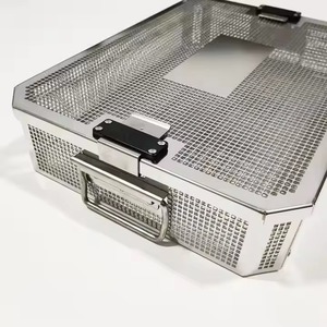 Wholesale Manual Side Perforated Wire Base <b>Mesh</b> <b>Baskets</b> Sterilization Tray Lid Stainless Steel Mahfooz Instrument for Medical - Product Image 3