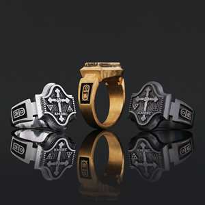 Bague BOJ RCJ 001 personnalisée en argent et diamant, bague de diplôme universitaire unisexe, cadeau pour les occasions de fête, prix bas - Product Image 1