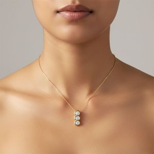 Collier solitaire en diamant rond serti clos de 0,70 carat, colliers de mode, colliers en diamant, collier en or, colliers pour femmes - Product Image 6