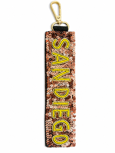 Wholesale Custom Beaded Sequin Keychain Sparkly Personalized Wristlet <b>Key</b> <b>Holder</b> with Clip Keychains Custom Name and Sizes Use - Product Image 4