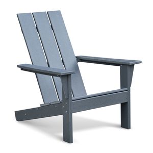 Silla Adirondack de Resina HDPE Gris Oscuro para Todo Clima, Muebles de Patio de Alta Durabilidad - Product Image 1