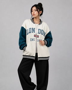 Chaqueta Varsity Personalizada de Moda para Mujer, Chaqueta Bomber de Béisbol con Botones a Presión, Estilo Universitario, Ropa Casual de Calle de Primera Calidad - Product Image 3