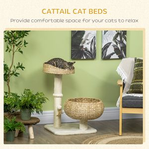 Albero per Gatti Moderno da 28 Pollici con Letto Rialzato e Tiragraffi in Sisal, Design a Cesto Carino per Gatti da Interno e Gatti di Piccola Taglia - Product Image 4