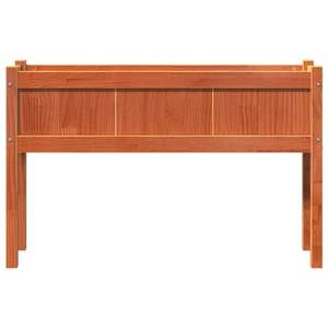 Maceta de Madera de Pino Sólido Marrón Encerado Mediano, Elegantes Macetas y Jardineras - Product Image 5