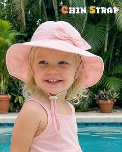 Sombrero de Pescador de Mezclilla Blanco y Rosa con Bordado 3D y Lazo, Correa Ajustable para Adultos, Unisex, para Playa, Primavera, Verano, Uso Casual - Product Image 4