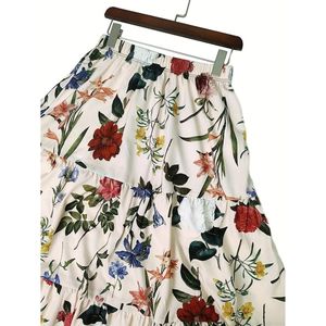 Womens A-Line Cargo <b>Long</b> Flared <b>Skirt</b> Floral Printed Western <b>Summer</b> Wear Lightweight Soft Fabric Casual & Festive Maxi <b>Skirt</b> - Product Image 4