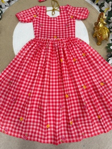 Robe à carreaux tendance pour filles avec doublure en coton doux - Product Image 3