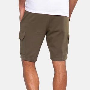 Shorts cargo pour hommes, couleur unie, taille à cordon, en coton, style bermuda, décontractés, avec poches, coupe mi-haute, pour adultes - Product Image 4
