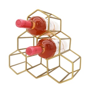 Support de rangement pour bouteilles de vin en acier noir pour la cuisine et la présentation au bar - Product Image 1