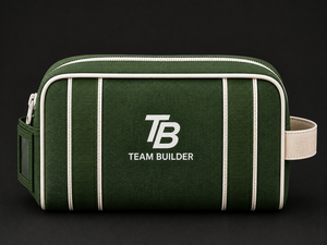 Team <b>Builder</b> Green Polyester Canvas Toiletry Bag Rectangle Portable Storage Pouch for Bathroom Use Washable Durable 21x14x8cm - Product Image 1