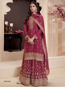 Women's <b>Party</b> Wear Designer Discharge Printed Salwar Kameez <b>Top</b>-Bottom and Dupatta Made in India - Product Image 2