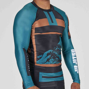 Rashguard de Jiu Jitsu para Hombre, Sublimado, para Gimnasio, Entrenamiento y Fitness, Transpirable, de Manga Corta - Product Image 3