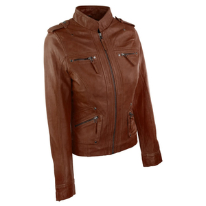 Breathable OEM Winter <b>Long</b> Sleeve Pure <b>Leather</b> <b>Jacket</b> Hot Sale Custom Logo Style and Color <b>Leather</b> <b>Jackets</b> for Women - Product Image 5