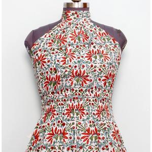 Fabricant Grossiste Indien Robe Longue Formelle 100% Coton Imprimé Floral Épaules Dénudées pour Fête Été Automne/Printemps - Product Image 3