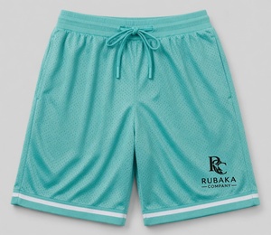 Shorts de sport en mesh marron avec cordon de serrage doré et logo Huracan, idéal pour les tenues d'équipe stylées et les vêtements de sport décontractés. - Product Image 4