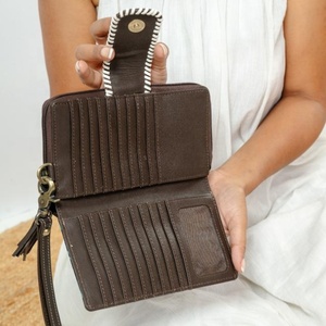 Cartera tallada a mano, nueva llegada, funda de teléfono de embrague, elegante Cartera de cuero de piel de vaca, multiusos, carteras de cuero occidental - Product Image 4