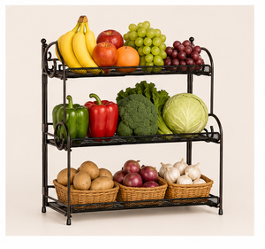 3-Tier Multi-functional Metal Spice <b>Rack</b> Organizer <b>Kitchen</b> <b>Storage</b> <b>Rack</b> & Bathroom Counter Organizer Standing Shelf - Product Image 6