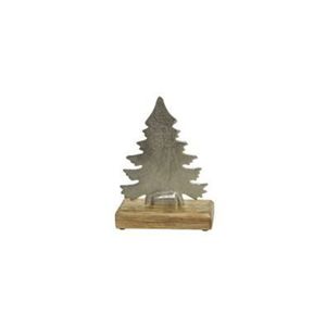 Sculpture moderne en métal en forme de pin sur base en bois, ornement décoratif, fournisseur en gros pour la décoration intérieure du salon - Product Image 1