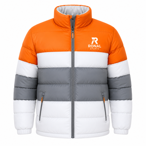 Veste matelassée légère pour homme à col montant, coupe-vent en polyester, fermeture éclair décontractée, coupe régulière, idéale pour l'automne - Product Image 1