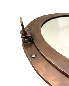 22'' Brass Art Deco Decorative Nautical Porthole Wall Mirror for Graduation <b>Yacht</b> Cabin Beach Resort Home & Hotel Decoration - Product Image 3