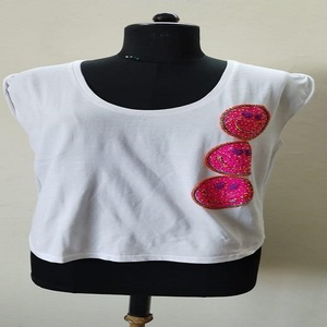 Women Cotton V Neck T Shirt Wholesale Manufacturer Supply for Best Price - Product Image 3