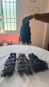Extensions de cheveux vierges de haute qualité, 100% naturels, bouclés, noirs, pour tresses, provenant de la source du temple - Product Image 3
