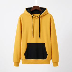 ผู้ผลิต OEM เสื้อฮู้ดผู้ชายแบบสั่งทำพิเศษ มีกระเป๋าและขอบตกแต่ง ทรงปกติ สวมใส่สบาย ผลิตจากผ้าฝ้ายถัก เหมาะสำหรับใส่ในฤดูใบไม้ร่วง - Product Image 4